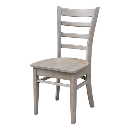 INTERNATIONAL CONCEPTS Set of 2 Emily Side Chairs, Washed Gray Taupe C09-617P